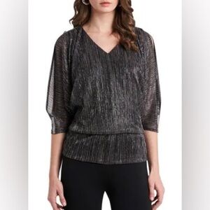 Chaus Black Metallic Women's Blouse